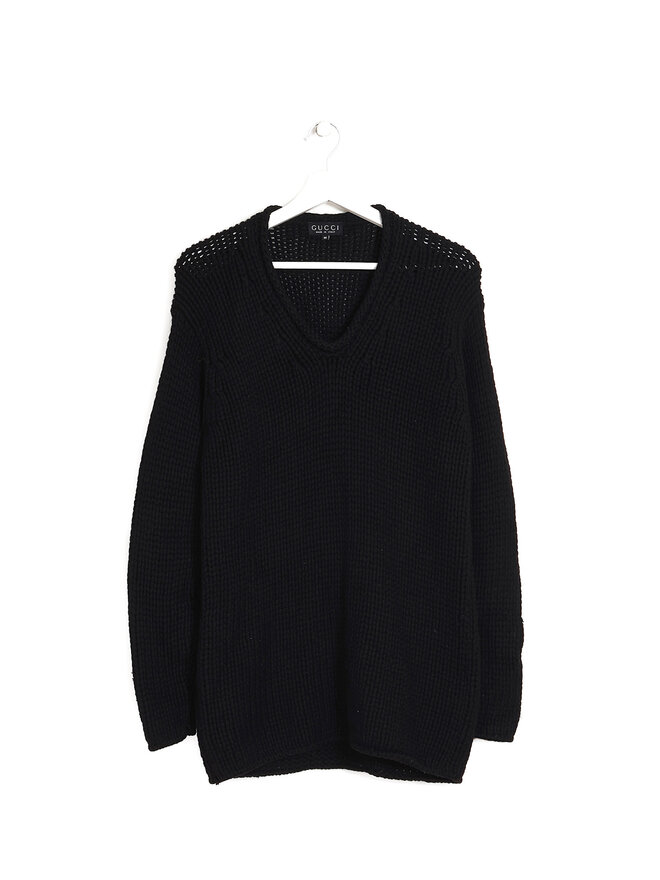 GUCCI Chandail en Cachemire Col V Noir