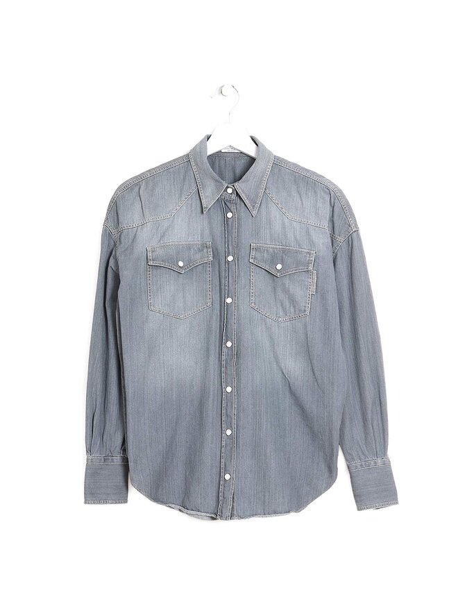 BRUNELLO CUCINELLI Lightweight Denim Western Shirt