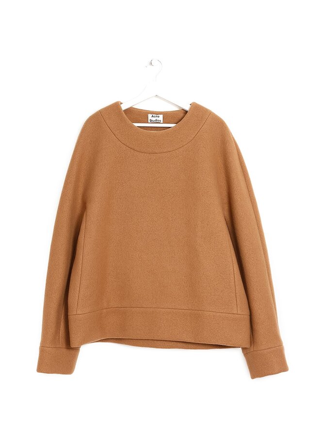Acne Studios Pull en Laine Mélangée Brun