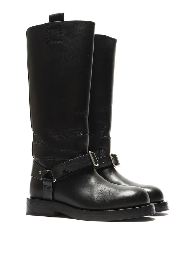 BURBERRY Saddle Leather Knee-High Boots