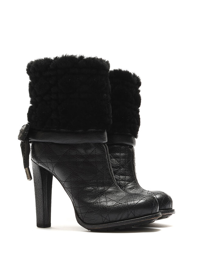 Christian Dior Heeled Leather Lace-Up Boots