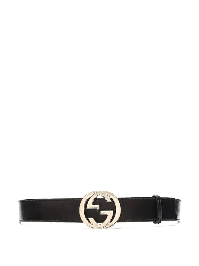 GUCCI Ceinture en cuir à boucle Double G