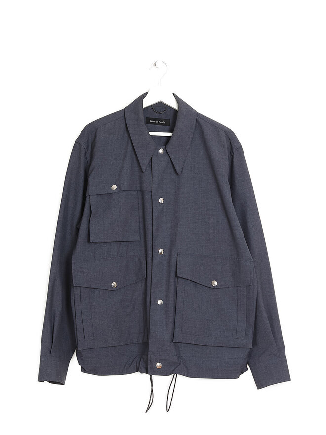 École de Pensée Multi-Pocket Wool-Blend Jacket