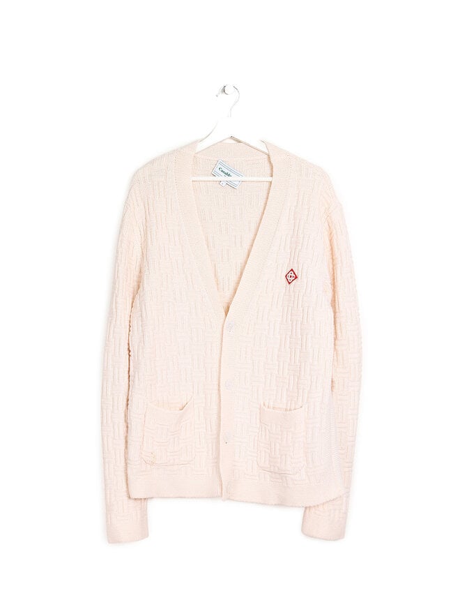 Casablanca Textured Knit Cream Cardigan