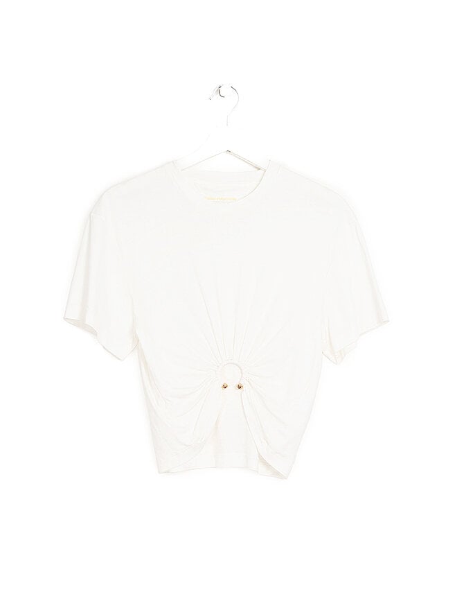 Paco Rabanne T-shirt Blanc à Détail Anneaux