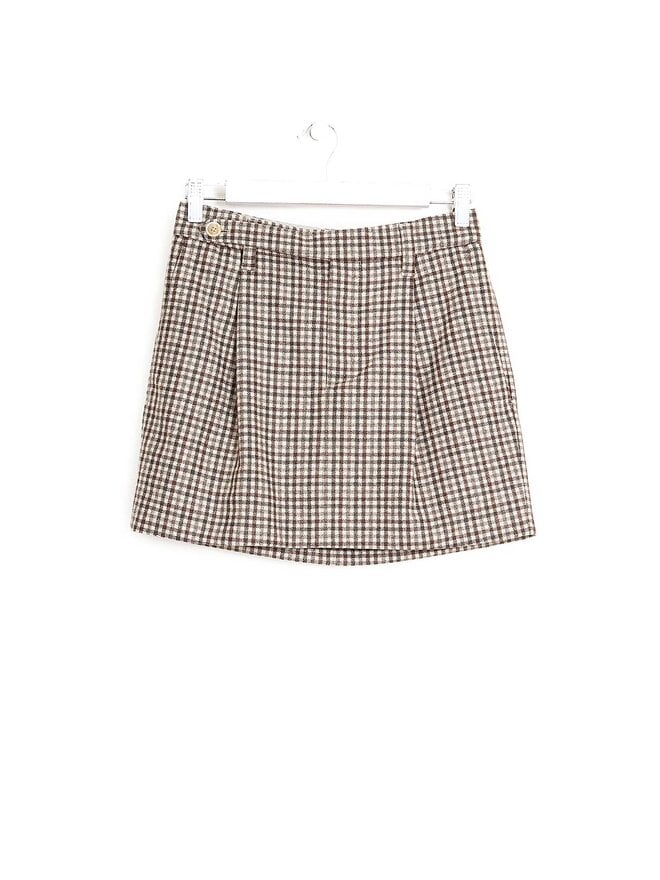 BRUNELLO CUCINELLI Plaid Wool Skirt