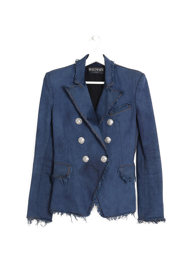 BALMAIN Double-Breasted Denim Jacket