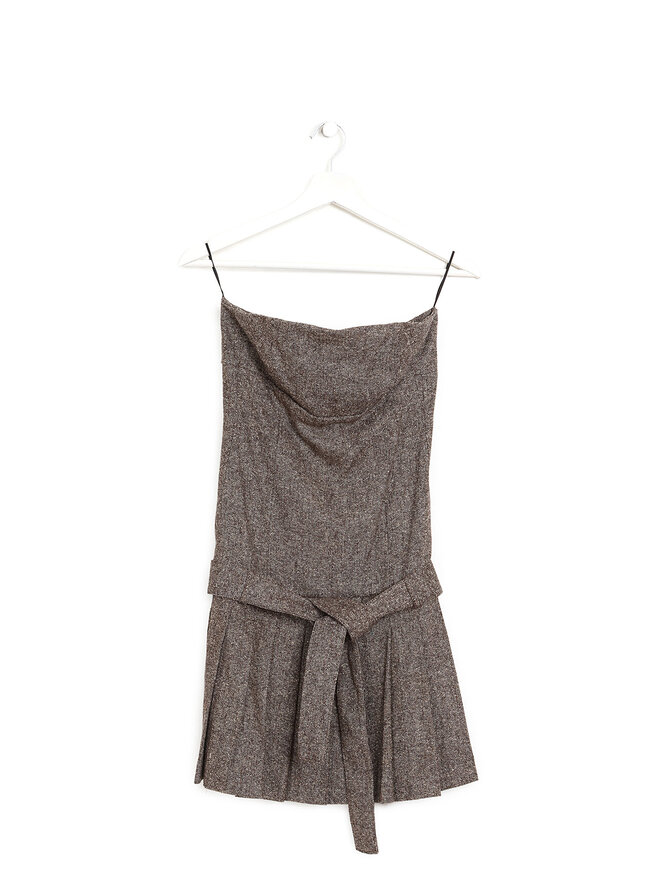 RED VALENTINO Robe Mini Plissée en Laine Mélangée