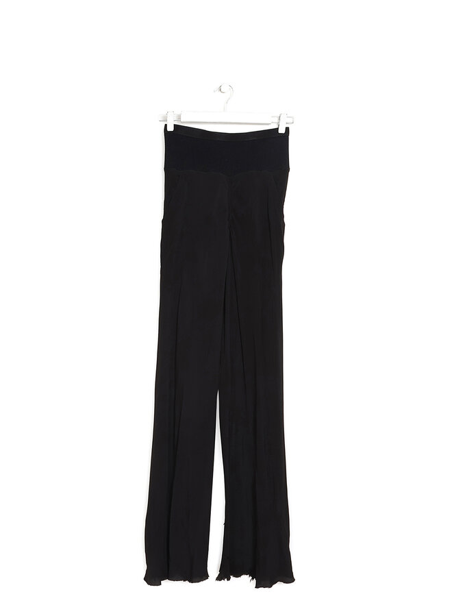 Rick Owens Long Black Acetate Silk Pants