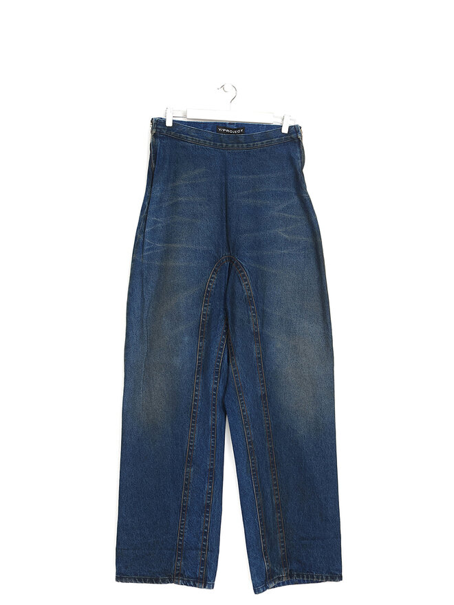 Y/PROJECT Jeans en Denim à Jambes Larges