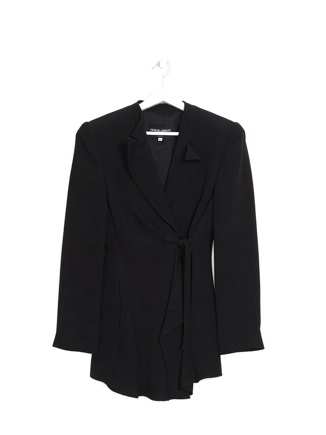 GIORGIO ARMANI Silk Blazer with Knot Closure