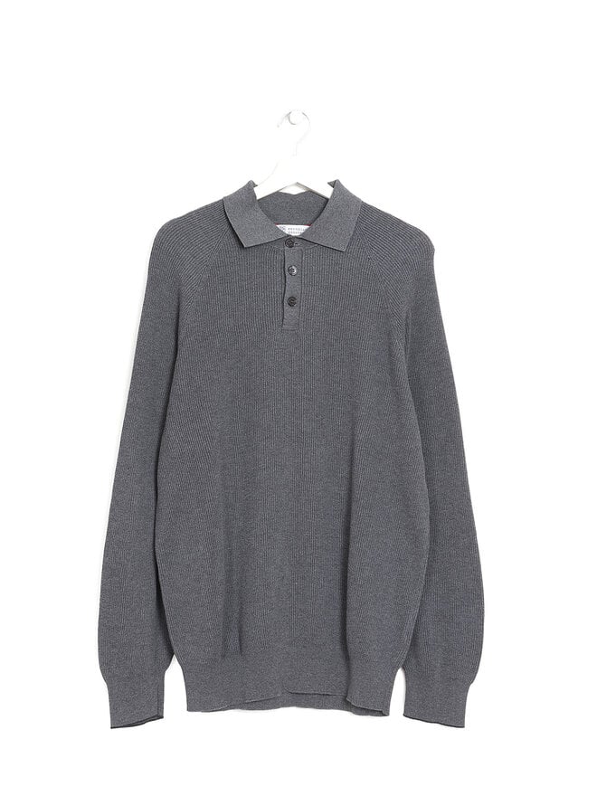 BRUNELLO CUCINELLI Long Sleeve Cotton Polo