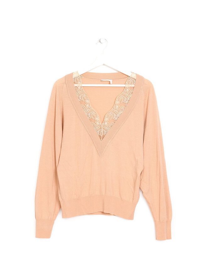 Chloé Pull à Détails en Dentelle