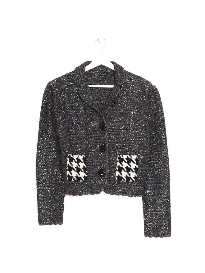 D&G DOLCE & GABBANA Sequin Blazer in Gray