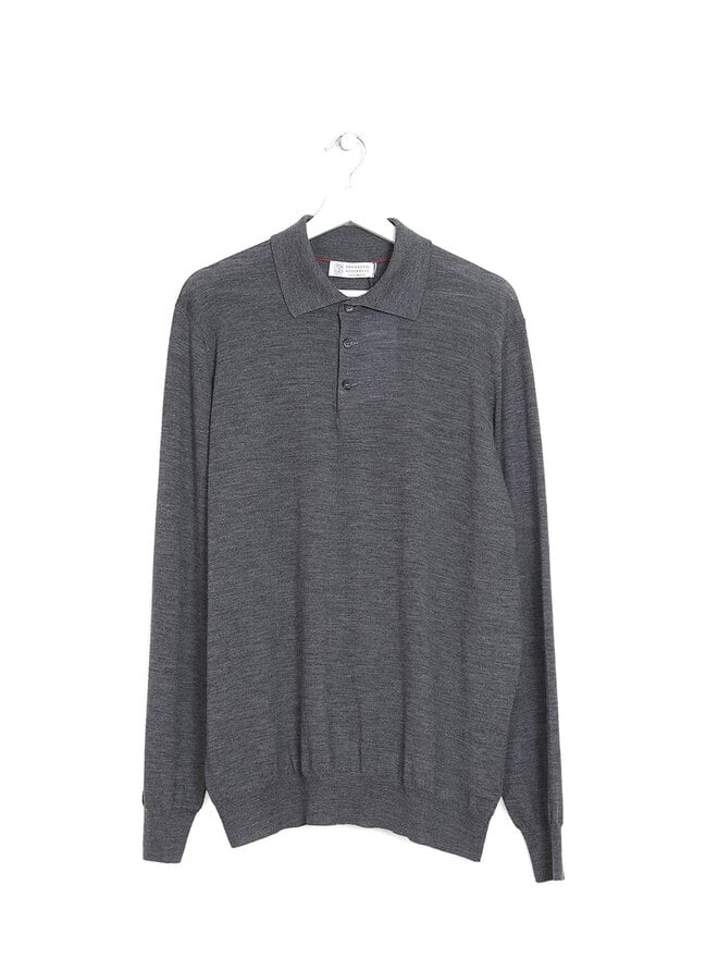 BRUNELLO CUCINELLI Long Sleeve Cashmere Polo