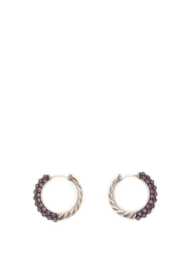 DAVID YURMAN Boucles d'oreilles en câble torsadé avec améthyste