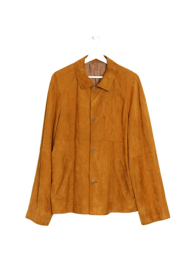 Kiton Veste boutonnée en daim brun