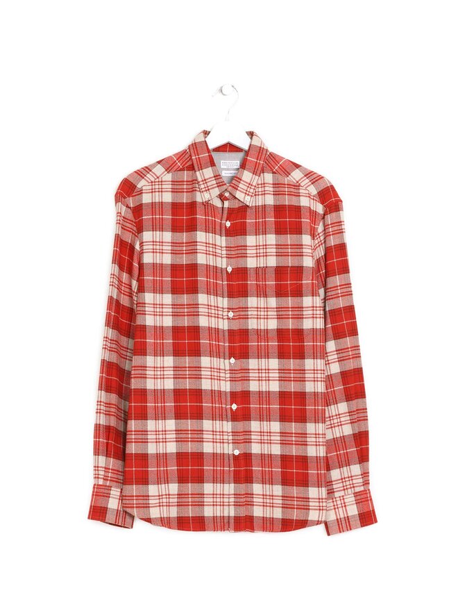 BRUNELLO CUCINELLI Chemise en Flanelle à Carreaux