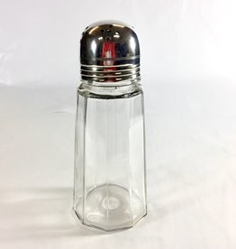 Vintage English Glass Sugar Shaker Dome Top Ribbed Glass
