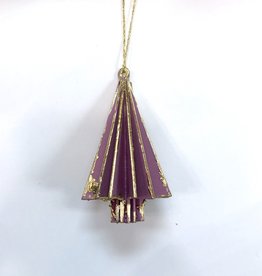 Wood Tree Ornament - Purple
