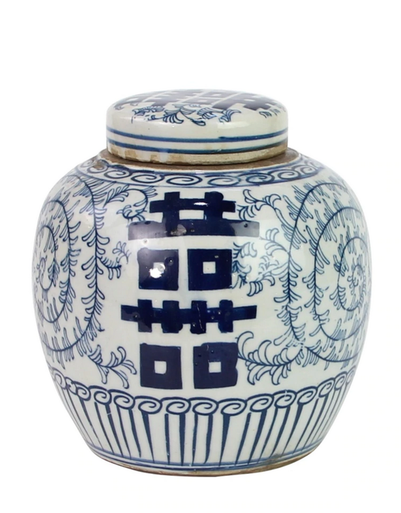 Legend of Asia Blue and White Mini Jar Double Happiness
