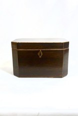 Vintage Rosewood Box Tea Caddy w/ Wooden Stringing