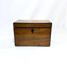 Vintage Walnut Wood Box w/ 2 Port Glasses