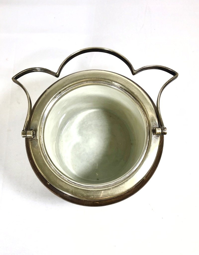 Vintage Eng. Biscuit Barrel-Silver Shield/Scalloped Handle