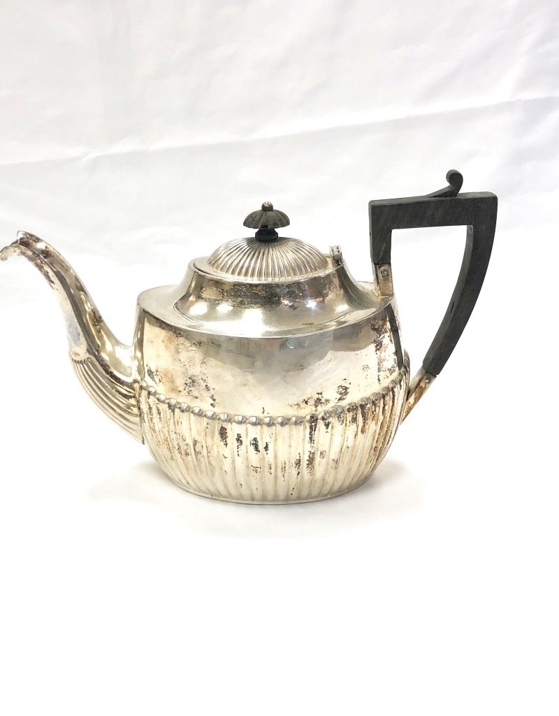 Vintage Antique Silver plated Teapot with Wooden Handle