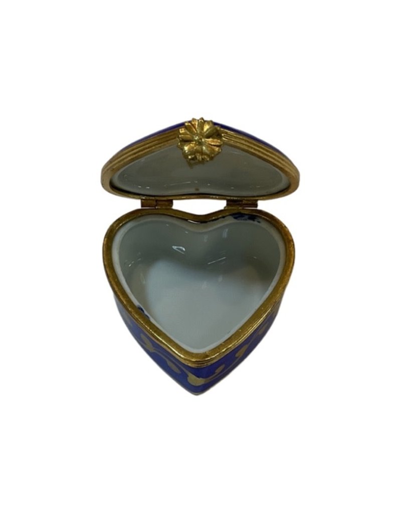 Vintage Cobalt Blue Limoge Tricket Heart Box