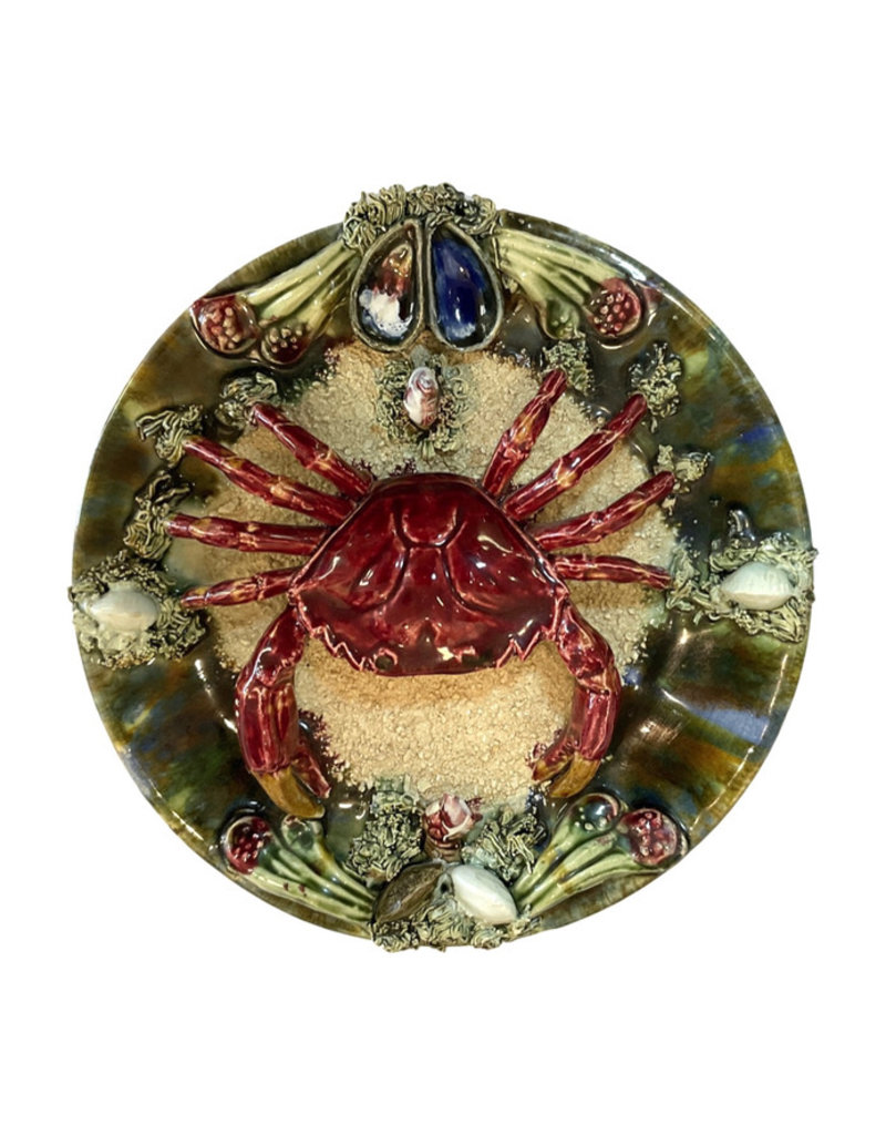 Vintage Majolica Crab Plate