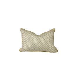 Lacefield Lemon Yellow Lumbar Pillow w/ Velvet Pipe - 13"x19"
