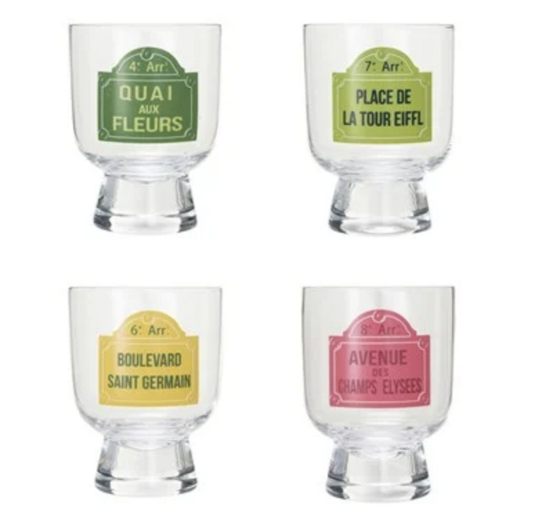 Paris Street Footed Glass Set of 4