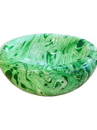 Green Swirl Lacquer Resin Bowl