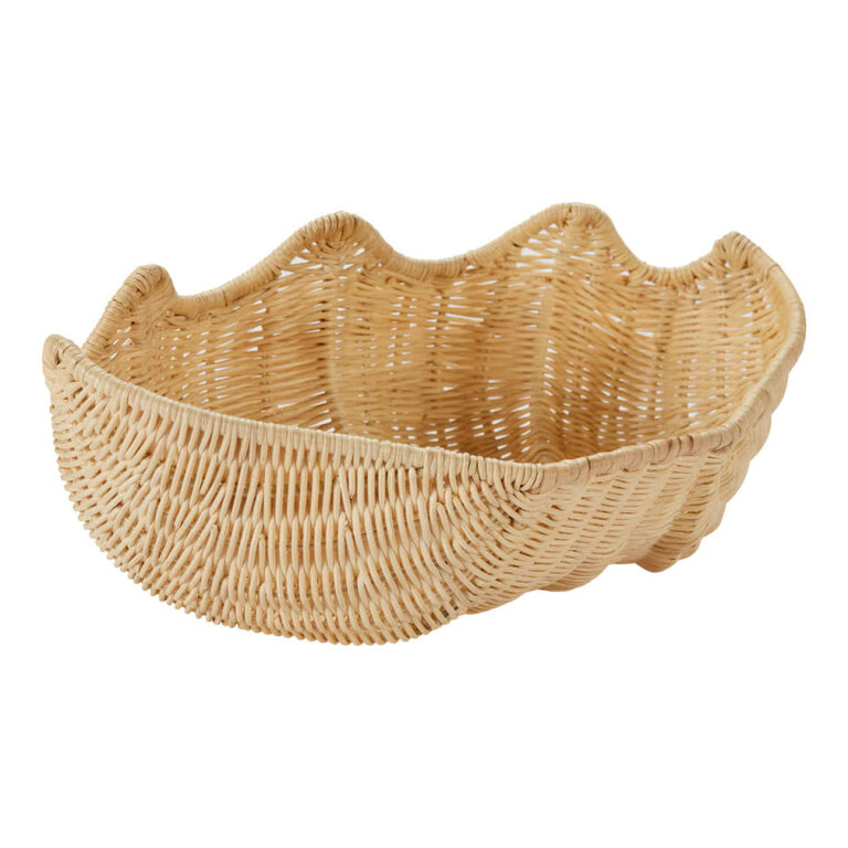 Large Wicker Clam Shell