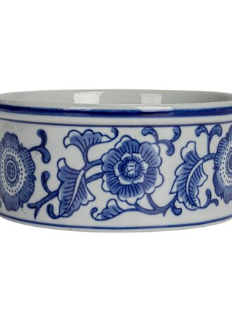 6" Round Blue and White Pet Bowl