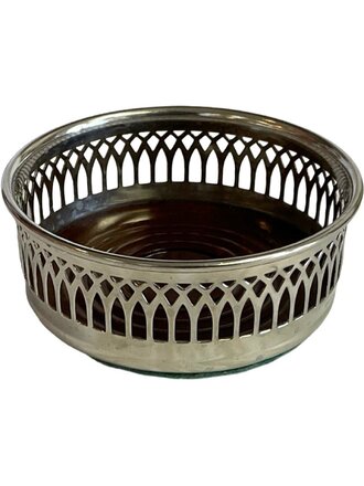 Small Silver Plate  Vintage Wine Coaster