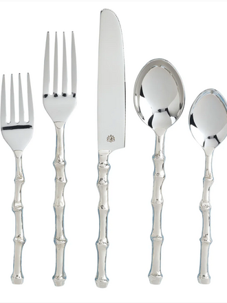 Bamboo Metal Flatware 5 Piece Place Setting
