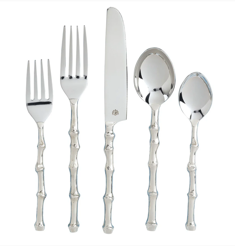 Bamboo Metal Flatware 5 Piece Place Setting