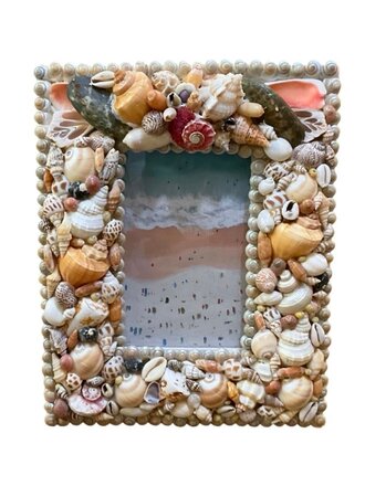 Mixed Shell Frame with Pearl Edge, 4"x 6"