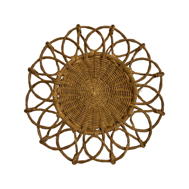 Twisted Rattan Placemat, Caramel 15", Set of 4