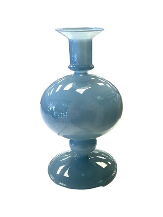 Medium Opaque Blue Glass Vase