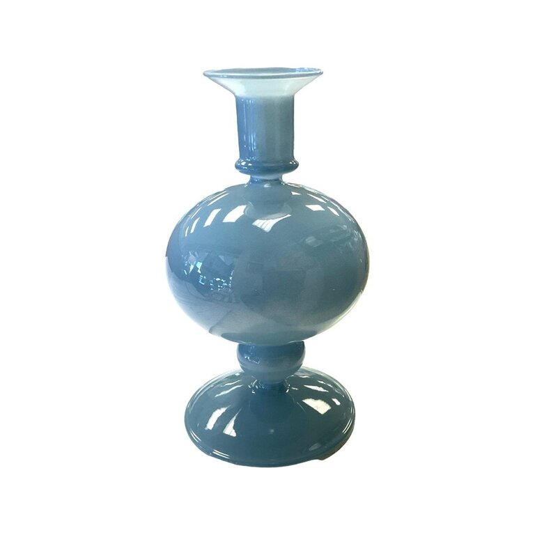Medium Opaque Blue Glass Vase