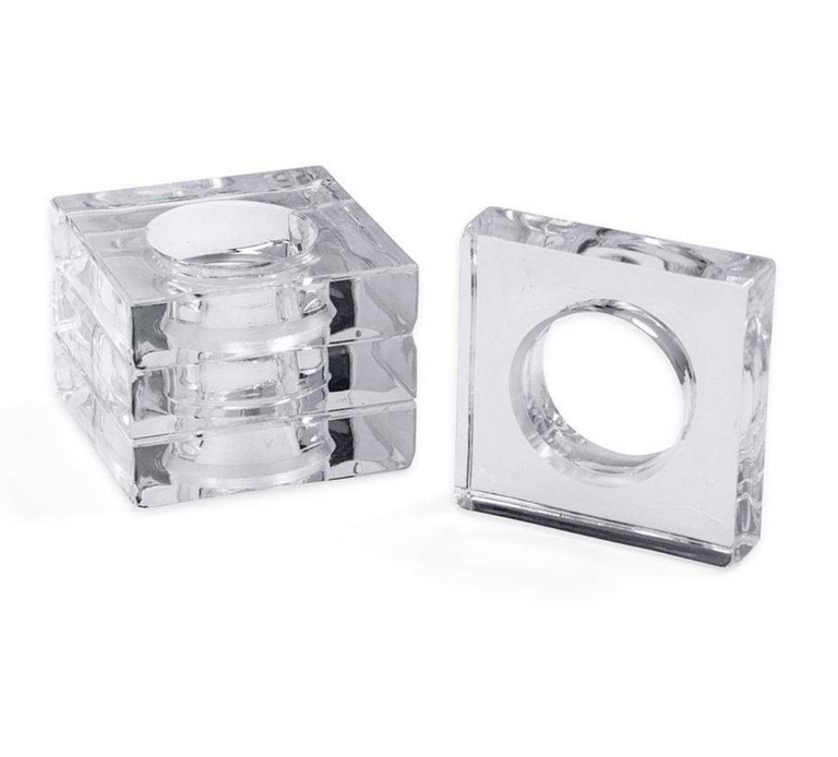 Square Acrylic Napkin Rings Set of 4