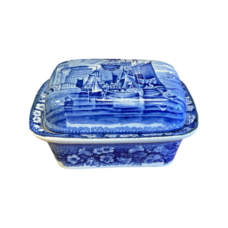 Wedgwood Blue and White Soap Dish with Strainer and Lid