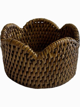 Scalloped Rattan Wine Coaster