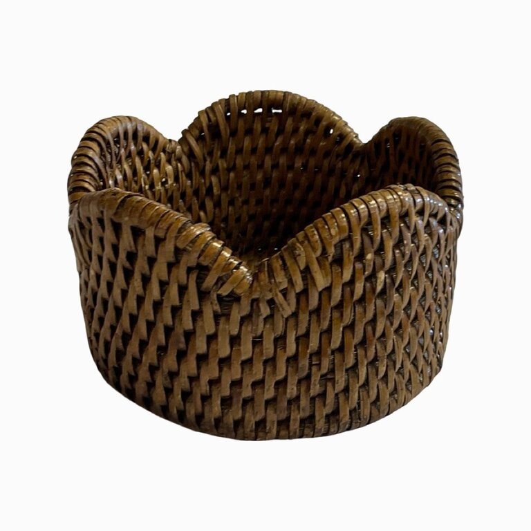 Scalloped Rattan Wine Coaster