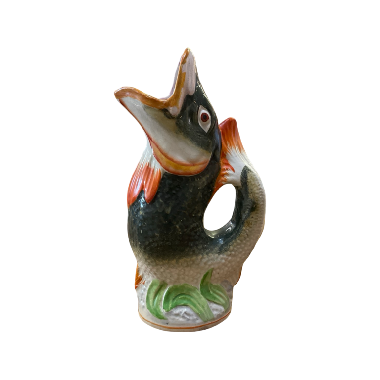 Antique Figural Majolica Fish Jug