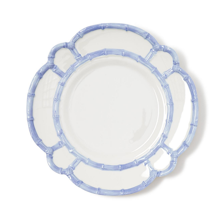 French Blue Bamboo Dinner Plate, set of 4