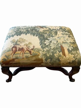 Tapestry Stag Ottoman